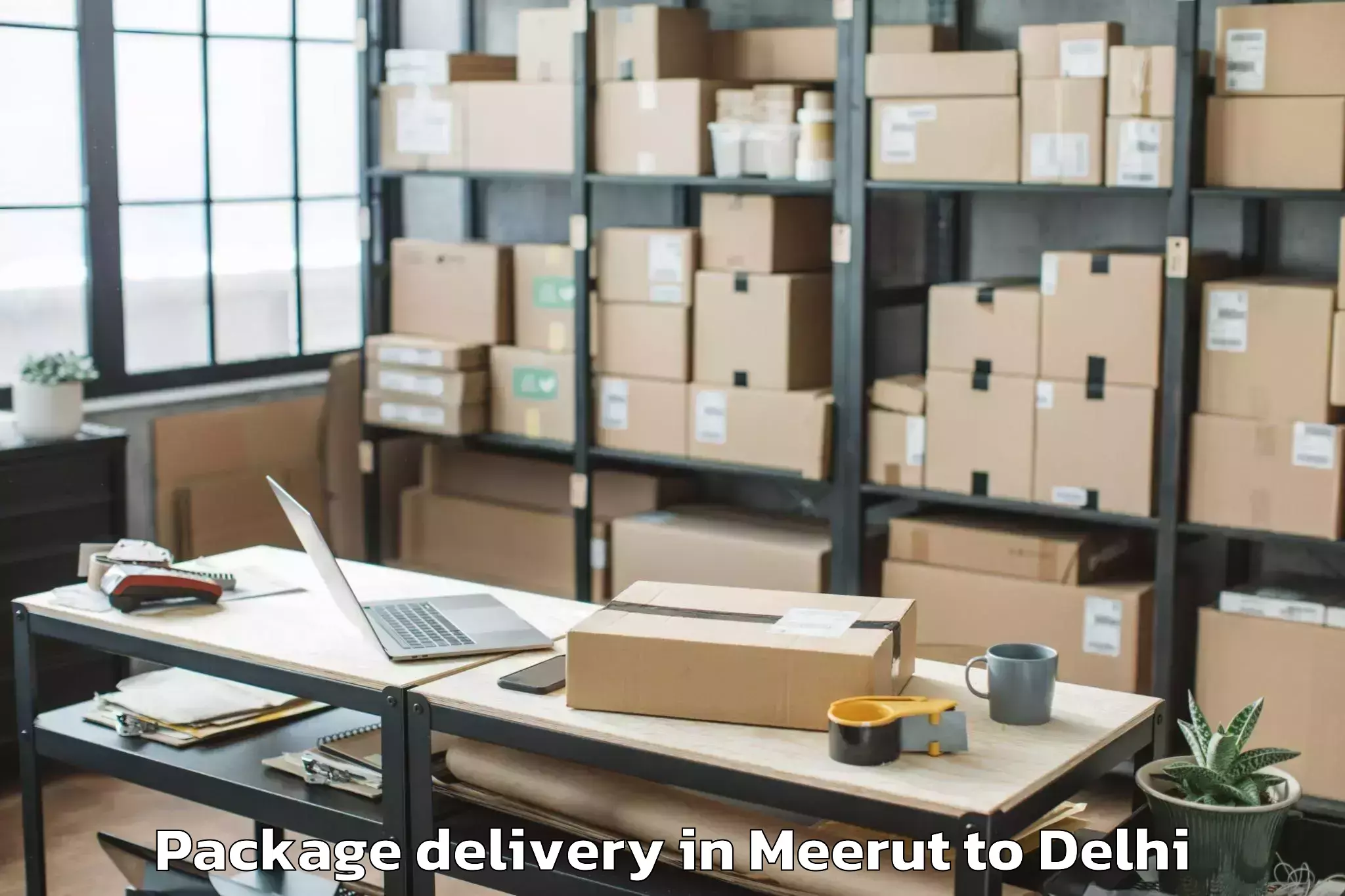 Easy Meerut to Jhilmil Package Delivery Booking